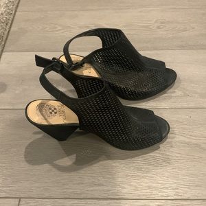 Vince Camuto - Black Wedge Sandals - Size: 9M
